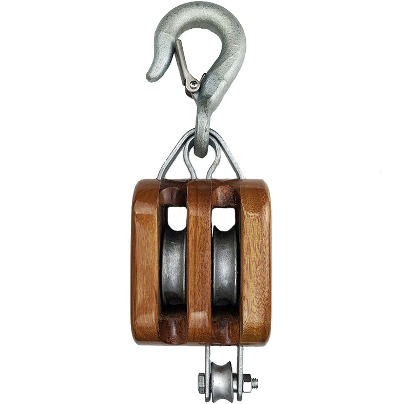 4 inch Double Wood Shell Block with Hook Wesco Industries