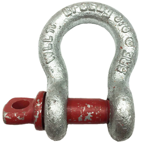 3/8 inch Crosby G-209 Load Rated Screw Pin Anchor Shackles