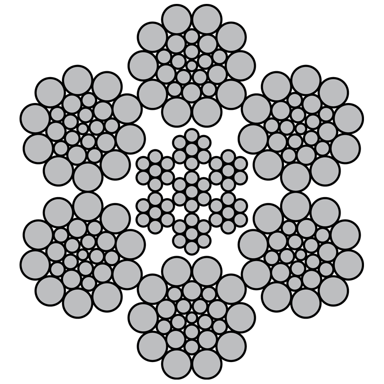 5/8 inch 6x26 IWRC Black Langs Lay Wire Rope Wesco Industries