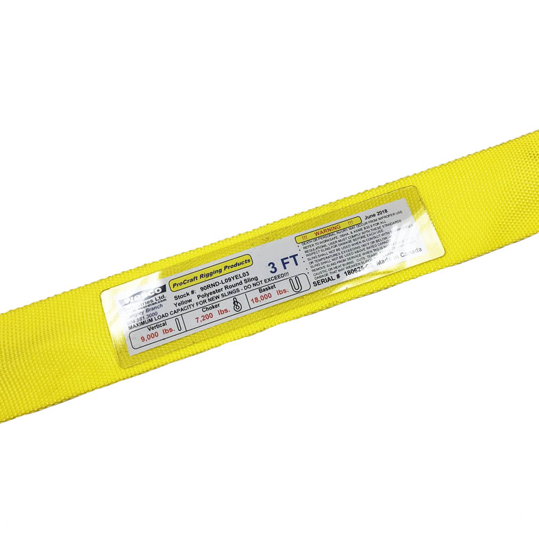 Yellow ProCraft Polyester Round Sling x 3 FT Wesco Industries