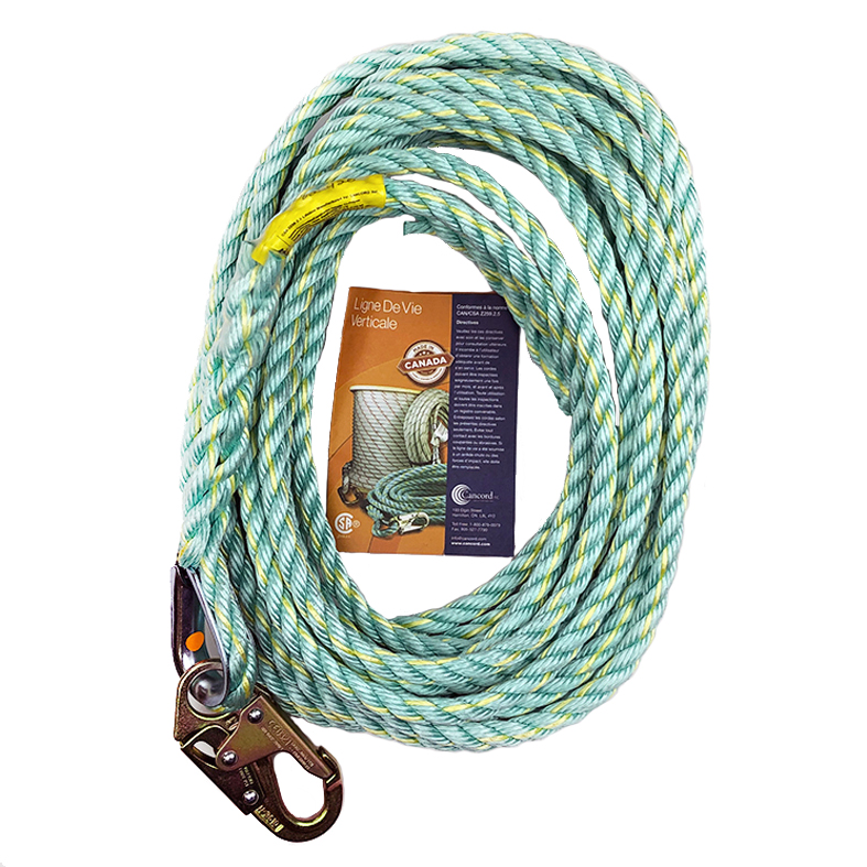 5/8 inch Safety Lifeline with 3/4 inch Hook 50 feet