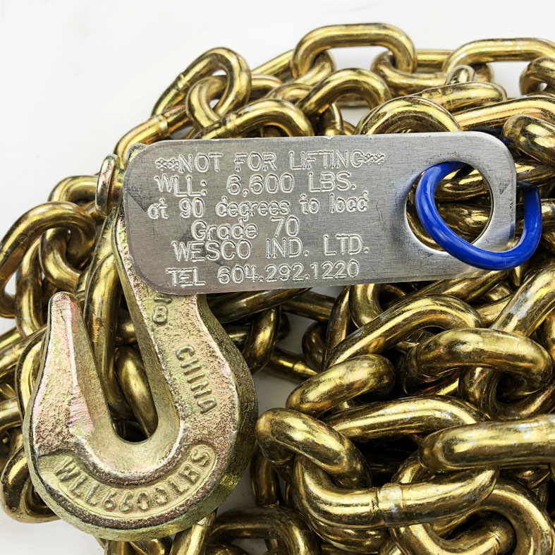 4 Pack 3/8x16FT SGG Grade 70 Tiedown Chain Wesco Industries