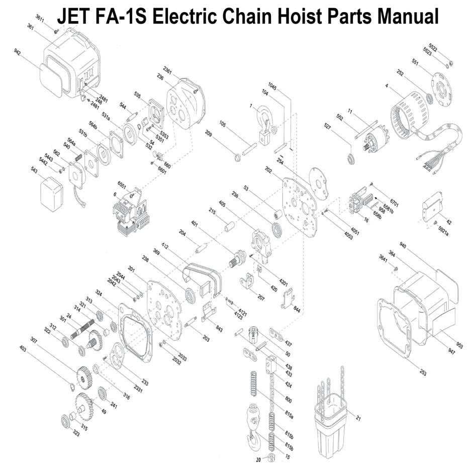 PEL-524-3 Jet Motor Shaft Joint FA1-1S-5 | Wesco Industries coffing hoist parts diagram 